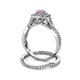 5 - Maisie  Prima 0.63 ctw Pink Sapphire (3.80 mm) Halo Bridal Set Ring 