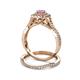 5 - Maisie  Prima 0.63 ctw Pink Sapphire (3.80 mm) Halo Bridal Set Ring 
