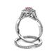 5 - Maisie  Prima 0.60 ctw Pink Tourmaline (3.80 mm) Halo Bridal Set Ring 