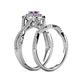 6 - Maisie  Prima 0.60 ctw Amethyst (3.80 mm) Halo Bridal Set Ring 