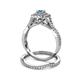 5 - Maisie  Prima 0.60 ctw Blue Topaz (3.80 mm) Halo Bridal Set Ring 