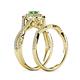 6 - Maisie  Prima 0.60 ctw Emerald (3.80 mm) Halo Bridal Set Ring 