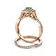 5 - Maisie  Prima 0.60 ctw Emerald (3.80 mm) Halo Bridal Set Ring 