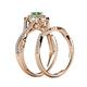 6 - Maisie  Prima 0.60 ctw Emerald (3.80 mm) Halo Bridal Set Ring 