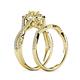 6 - Maisie  Prima 0.63 ctw Yellow Sapphire (3.80 mm) Halo Bridal Set Ring 