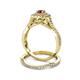 5 - Maisie  Prima 0.63 ctw Ruby (3.80 mm) Halo Bridal Set Ring 