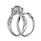 6 - Maisie  Prima 0.62 ctw Blue Diamond (3.80 mm) Halo Bridal Set Ring 
