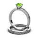 4 - Cael 1.10 ct Classic Peridot Solitaire Bridal Set Ring 