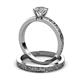 4 - Cael 1.00 ct Classic Moissanite Solitaire Bridal Set Ring 