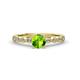 2 - Siena 1.35 ctw Peridot (6.50 mm) Accented Natural Round Diamonds Marquise and Dot Shape Bridal Set Ring  
