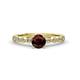 2 - Siena 1.30 ctw Red Garnet (6.50 mm) Accented Natural Round Diamonds Marquise and Dot Shape Bridal Set Ring  