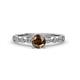 2 - Siena 1.25 ctw Smoky Quartz (6.50 mm) Accented Natural Round Diamonds Marquise and Dot Shape Bridal Set Ring  