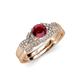 4 - Serene Ruby and Diamond Bridal Set Ring 