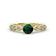 2 - Laine 0.96 ctw Classic Emerald (6.00 mm) Accented Round Natural Diamonds Marquise Shape Bridal Set Ring  