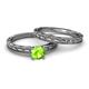 4 - Rachel 1.10 ct Classic Peridot (6.50 mm) Solitaire Bridal Set Ring  
