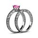 5 - Rachel 0.95 ct Classic Pink Sapphire (6.00 mm) Solitaire Bridal Set Ring  