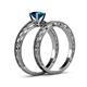 5 - Rachel 1.00 ct Classic Blue Diamond (6.50 mm) Solitaire Bridal Set Ring  