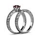5 - Rachel 1.05 ct Classic Red Garnet (6.50 mm) Solitaire Bridal Set Ring  