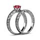 5 - Rachel 0.95 ct Classic Ruby (6.00 mm) Solitaire Bridal Set Ring  