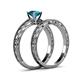 5 - Rachel 0.95 ct Classic London Blue Topaz (6.50 mm) Solitaire Bridal Set Ring  