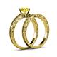 5 - Rachel 1.00 ct Classic Yellow Diamond (6.50 mm) Solitaire Bridal Set Ring  