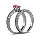 5 - Rachel 1.00 ct Classic Rhodolite Garnet (6.50 mm) Solitaire Bridal Set Ring  