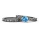1 - Rachel 0.95 ct Classic Blue Topaz (6.50 mm) Solitaire Bridal Set Ring  