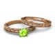 4 - Rachel 1.10 ct Classic Peridot (6.50 mm) Solitaire Bridal Set Ring  