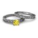 4 - Rachel 0.95 ct Classic Yellow Sapphire (6.00 mm) Solitaire Bridal Set Ring  