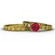 1 - Niah 0.95 ct Classic Ruby Solitaire Bridal Set Ring  