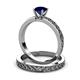 4 - Maren 1.15 ct Classic Blue Sapphire Solitaire Bridal Set Ring  