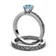 4 - Maren 0.87 ct Classic Aquamarine Solitaire Bridal Set Ring  