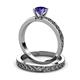 4 - Maren 0.80 ct Classic Iolite Solitaire Bridal Set Ring  