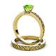 4 - Maren 1.10 ct Classic Peridot Solitaire Bridal Set Ring  