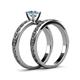 5 - Maren 0.87 ct Classic Aquamarine Solitaire Bridal Set Ring  