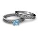 6 - Maren 0.87 ct Classic Aquamarine Solitaire Bridal Set Ring  