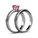5 - Maren 0.87 ct Classic Pink Tourmaline Solitaire Bridal Set Ring  