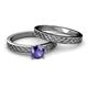 6 - Maren 0.80 ct Classic Iolite Solitaire Bridal Set Ring  