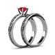 5 - Maren 0.95 ct Classic Ruby Solitaire Bridal Set Ring  