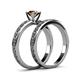 5 - Maren 1.00 ct Classic Smoky Quartz Solitaire Bridal Set Ring  