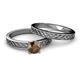 6 - Maren 1.00 ct Classic Smoky Quartz Solitaire Bridal Set Ring  