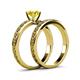 5 - Maren 1.00 ct Classic Yellow Diamond Solitaire Bridal Set Ring  