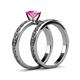 5 - Maren 0.95 ct Classic Pink Sapphire Solitaire Bridal Set Ring  