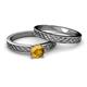 6 - Maren 0.87 ct Classic Citrine Solitaire Bridal Set Ring  
