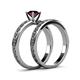 5 - Maren 1.05 ct Classic Red Garnet Solitaire Bridal Set Ring  