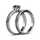 5 - Maren 1.00 ct Classic Black Diamond Solitaire Bridal Set Ring  