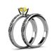 5 - Maren 0.95 ct Classic Yellow Sapphire Solitaire Bridal Set Ring  
