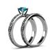 5 - Maren 0.95 ct Classic London Blue Topaz Solitaire Bridal Set Ring  