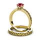 4 - Maren 0.95 ct Classic Ruby Solitaire Bridal Set Ring  