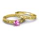 6 - Florie 0.95 ct Classic Pink Sapphire Solitaire Bridal Set Ring 